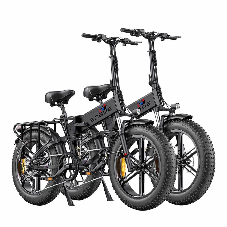 E-Bikes, Scooters & Wheels * | 2Pcs Engwe Engine Pro Folding Electric Bike 20*4.0 Inch Fat Tires 750W Brushless Motor 48V 16Ah Battery 45Km/H Max Speed Up To 120Km Range 8 Speed System Lcd Smart Display Hydraulic Disc Brakes Mountain Bicycles Black