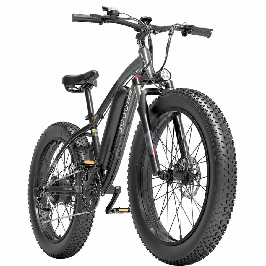 E-Bikes, Scooters & Wheels * | Gogobest Gf600 Electric Bike 48V 13Ah Battery 1000W Motor 26 4.0 Inch Fat Tire Max Speed 40Km/H 110Km Power-Assisted Mileage Range Lcd Display Ip54 Waterproof Aluminum Alloy Frame Shimano 7-Speed Shift Black Grey