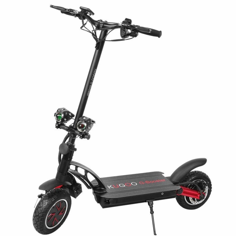 E-Bikes, Scooters & Wheels * | Kugoo G-Booster Folding Electric Scooter 10 Inch Tires 2*800W Dual Motors 3 Speed Modes Max 55Km/H Speed 48V 23Ah Battery For 85Km Range Max Load 120Kg Dual Disc Brakes With Seat Black