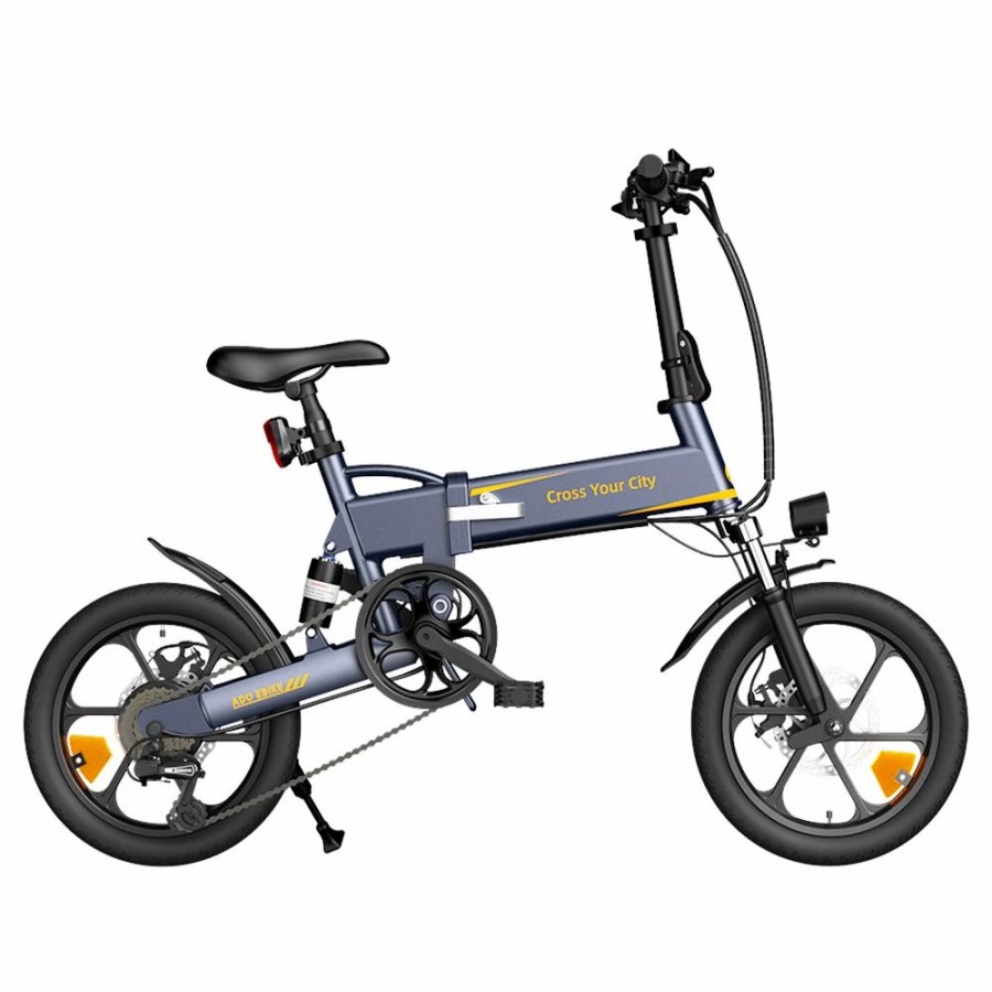 E-Bikes, Scooters & Wheels * | Ado A16 Xe Folding Electric Bike 250W Geared Hub Motor 36V 7.5Ah Battery For 43 Mile Range 25Km/H Max Speed Grey