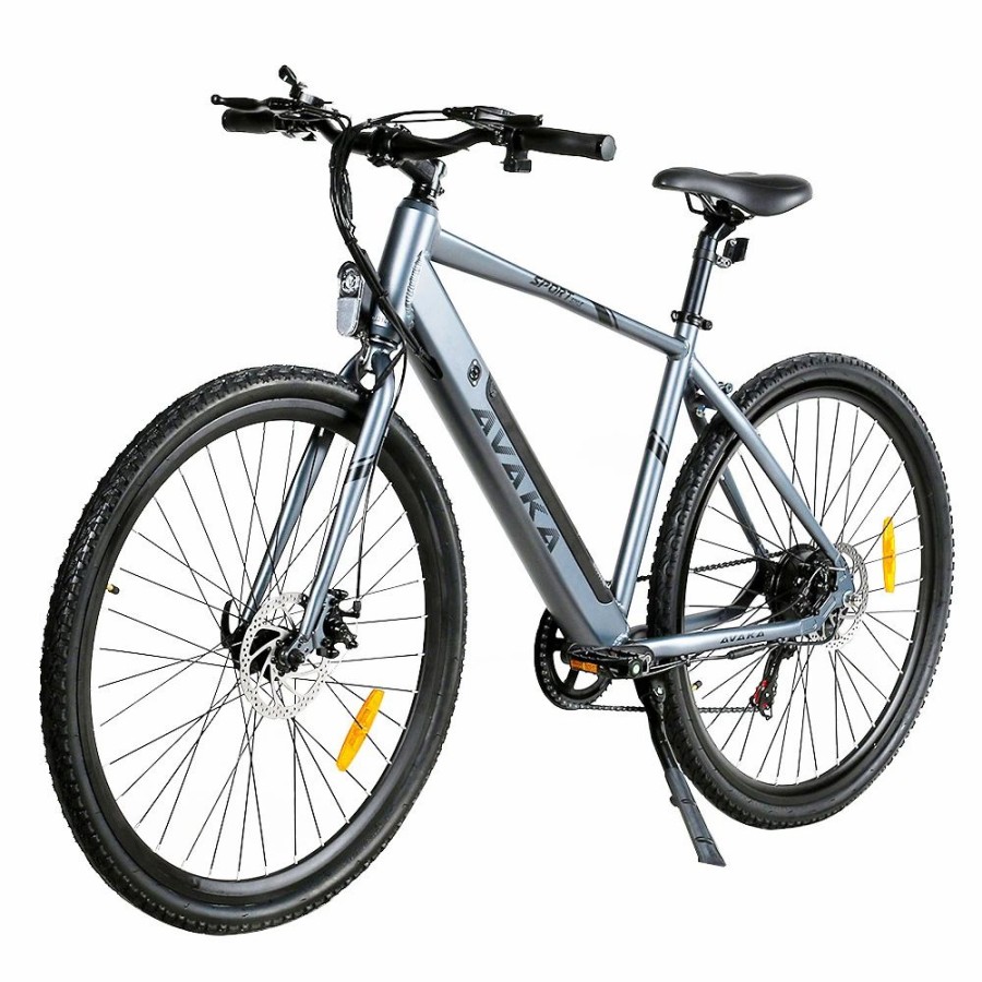 E-Bikes, Scooters & Wheels * | Avaka R3 Electric Bike 700C*40C Inches Wheel 36V 350W Motor 12.5Ah Battery 32Km/H Max Speed 70Km Range Shimano 7-Speed Gear 120Kg Load Grey