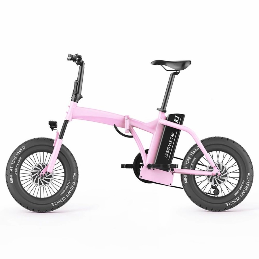 E-Bikes, Scooters & Wheels * | Cmsbike K1 Fatv All-Terrain 19" Fat Tire Electric Folding Bike Dual-Drive 350W*2 Brushless Motors 48V 14Ah Battery Pink