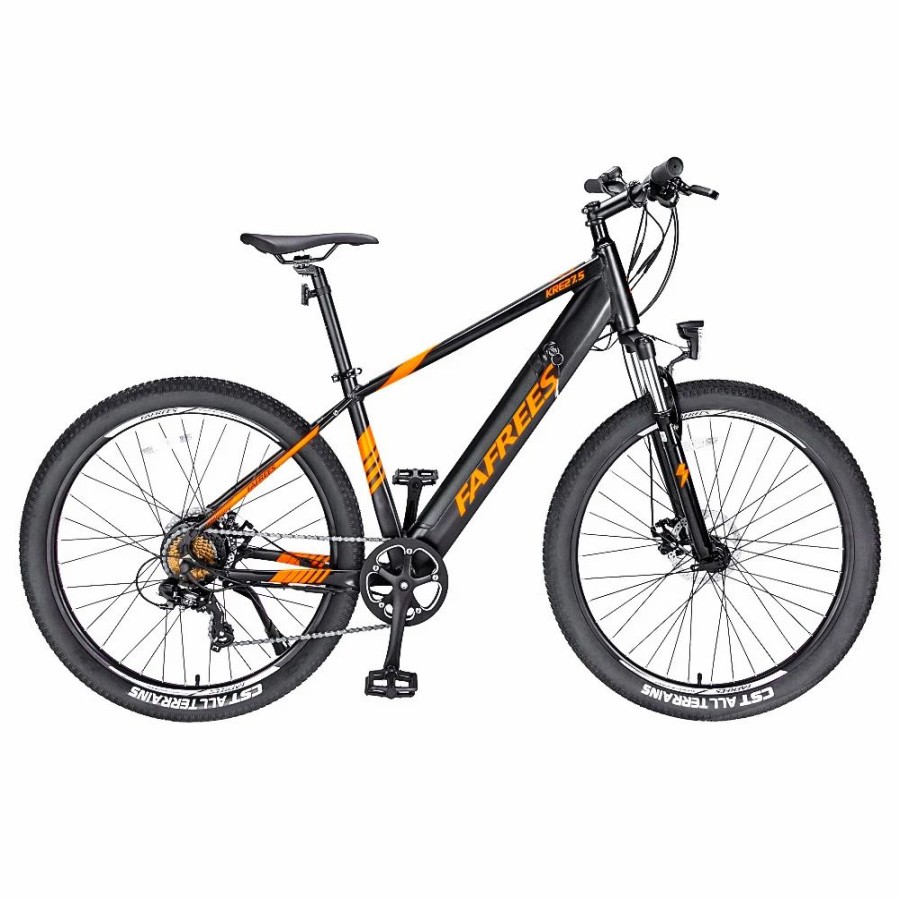 E-Bikes, Scooters & Wheels * | Fafrees 27.5-S Inch Electric Bike 250W With 36V 10Ah Lithium-Ion Battery Shimano 7 Speed Gears Black Orange