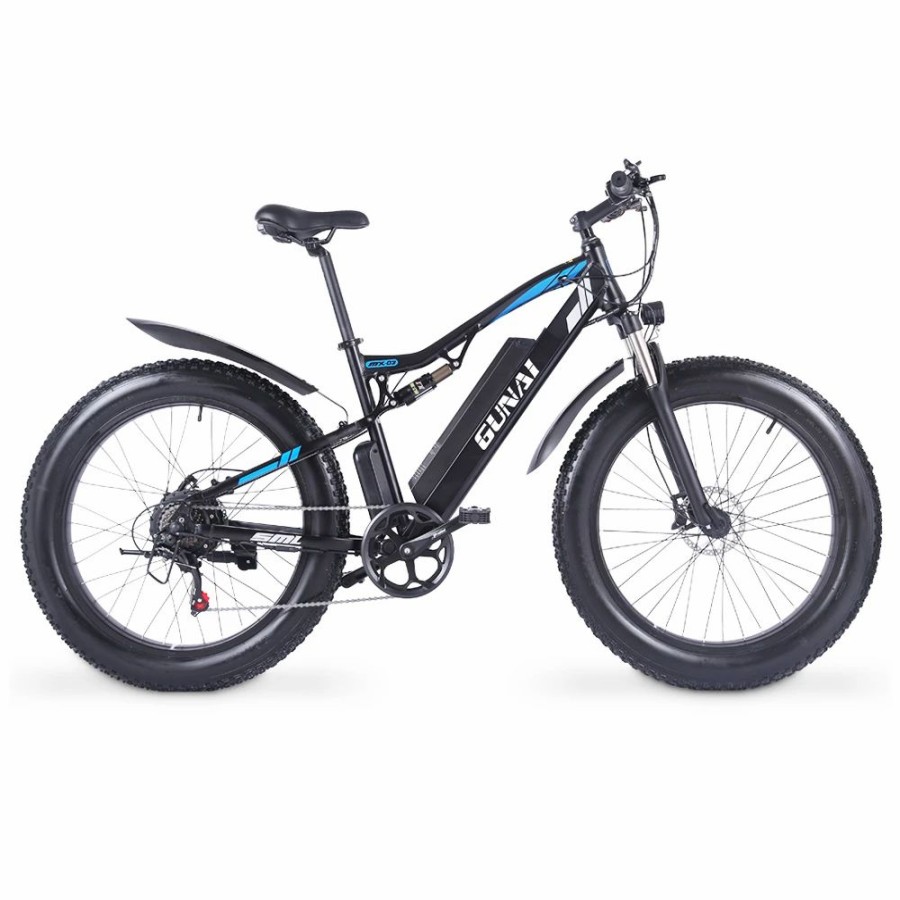 E-Bikes, Scooters & Wheels * | Gunai Mx03 Electric Bicycle 1000W 48V 17Ah Battery 26*4.0 Inch Fat Tires Mountain Bike 40Km/H Max Speed 40-50Km Mileage Range 150Kg Max Load Double Dics Brake Black