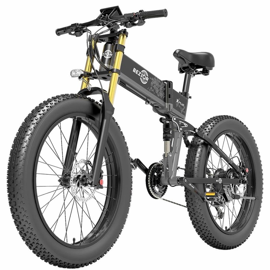 E-Bikes, Scooters & Wheels * | Bezior X-Plus Electric Bike 1500W Motor 48V 17.5Ah Battery 26*4.0 Inch Fat Tire Mountain Bike 40Km/H Max Speed 200Kg Load 130Km Range Lcd Display Ip54 Wateroroof Black