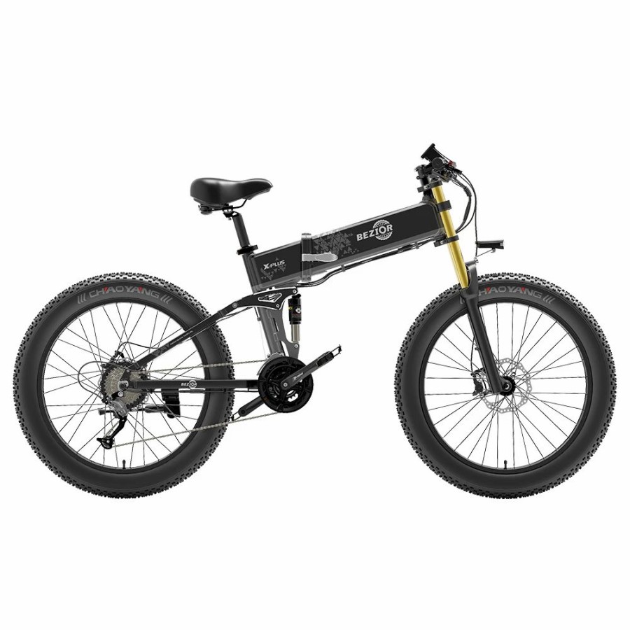 E-Bikes, Scooters & Wheels * | Bezior X-Plus Electric Bike 1500W Motor 48V 17.5Ah Battery 26*4.0 Inch Fat Tire Mountain Bike 40Km/H Max Speed 200Kg Load 130Km Range Lcd Display Ip54 Wateroroof Black