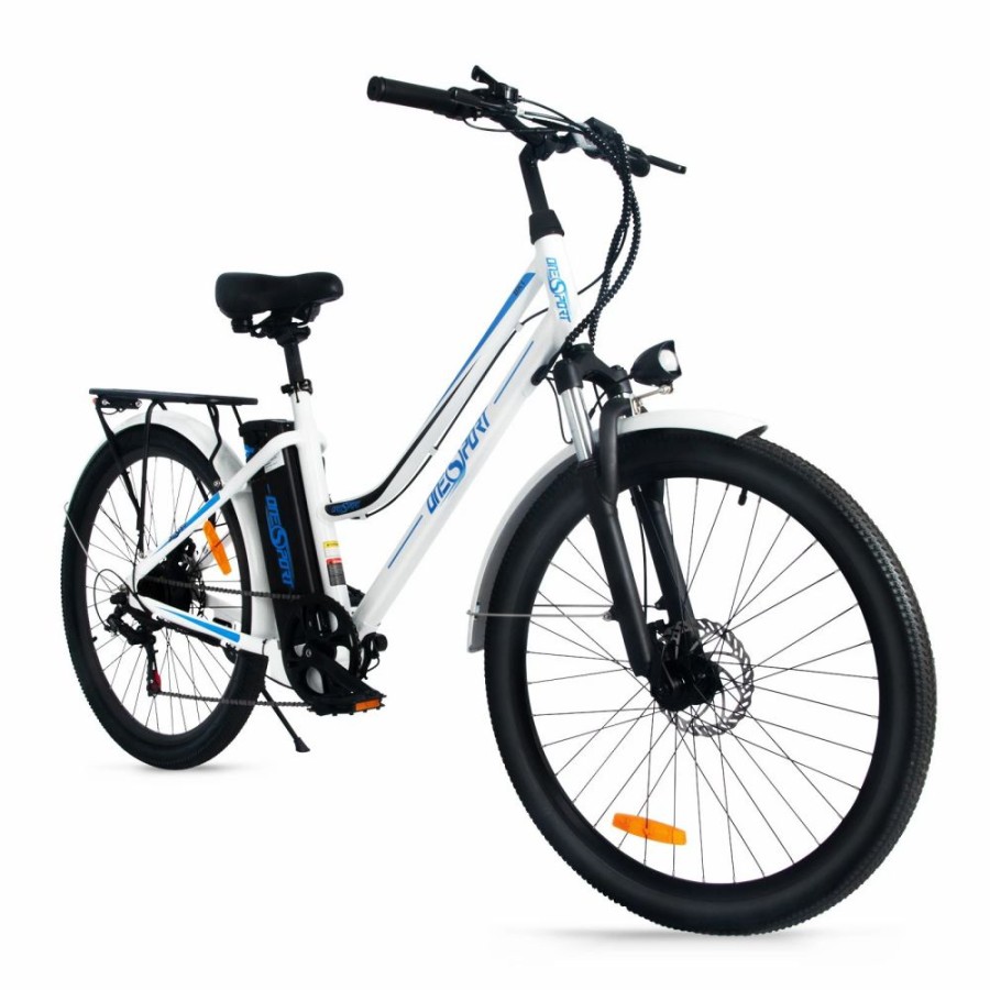 E-Bikes, Scooters & Wheels * | Onesport Bk1 Electric Bike 26 Inch Tires 36V 350W Motor 10Ah Battery 25Km/H Max Speed Shimano 7 Speed Gear Front Suspension And Dual Disc Brakes 120Kg Max Load White