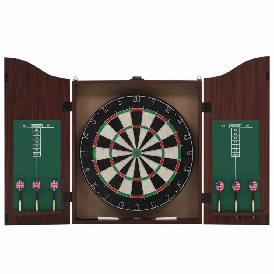 Exercise * | Professional Dart Set With Dartboard And Cabinet Sisal Steel