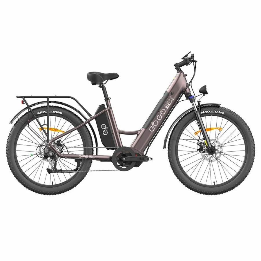 E-Bikes, Scooters & Wheels * | Gogobest Gf850 Electric Bike 48V 500W Motor 32Km/H Max Speed 2*10.4Ah Batteries 130Km Range Shimano 7 Speed Gear Purple