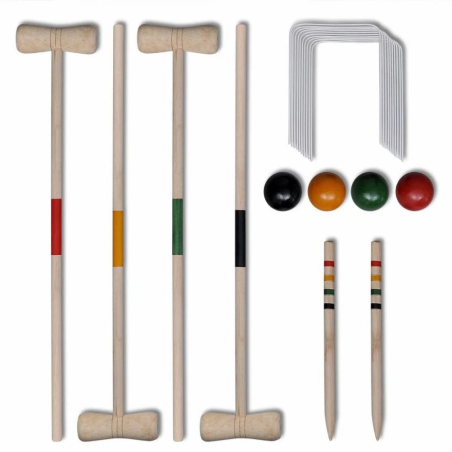 Other Outdoor Gear * | 4 Player Wooden Croquet Set