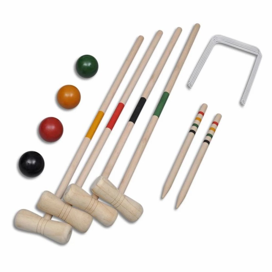 Other Outdoor Gear * | 4 Player Wooden Croquet Set