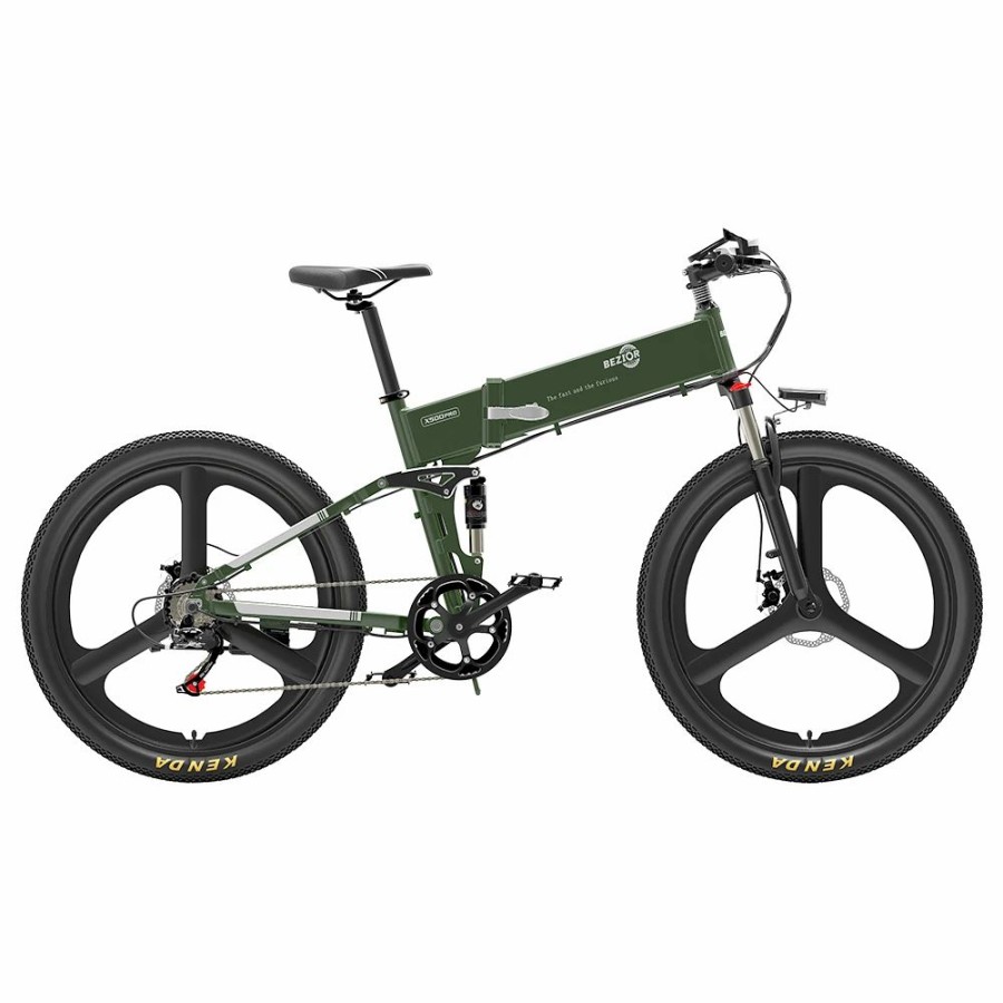 E-Bikes, Scooters & Wheels * | Bezior X500 Pro Folding Electric Bike Bicycle 26 Inch Tire 500W Motor Max Speed 30Km/H 48V 10.4Ah Battery Aluminum Alloy Frame Shimano 7-Speed Shift 100Km Power-Assisted Range Lcd Display Ip54 Waterproof Max Load 200Kg Black Green