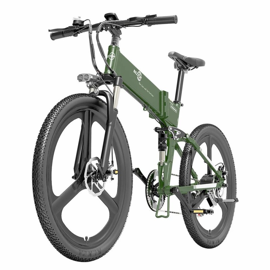 E-Bikes, Scooters & Wheels * | Bezior X500 Pro Folding Electric Bike Bicycle 26 Inch Tire 500W Motor Max Speed 30Km/H 48V 10.4Ah Battery Aluminum Alloy Frame Shimano 7-Speed Shift 100Km Power-Assisted Range Lcd Display Ip54 Waterproof Max Load 200Kg Black Green