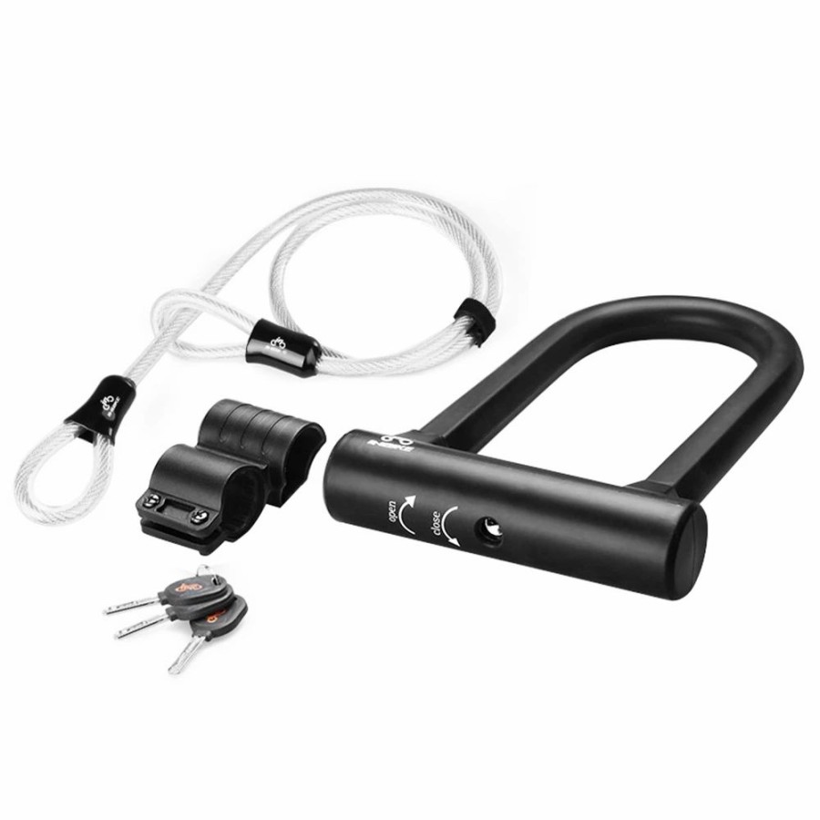 Cycling * | Inbike Ul319A Bike U Lock With Cable Anti Theft Bike Lock Heavy Duty Anti-Shear Lock And Mounting Bracket With Keys