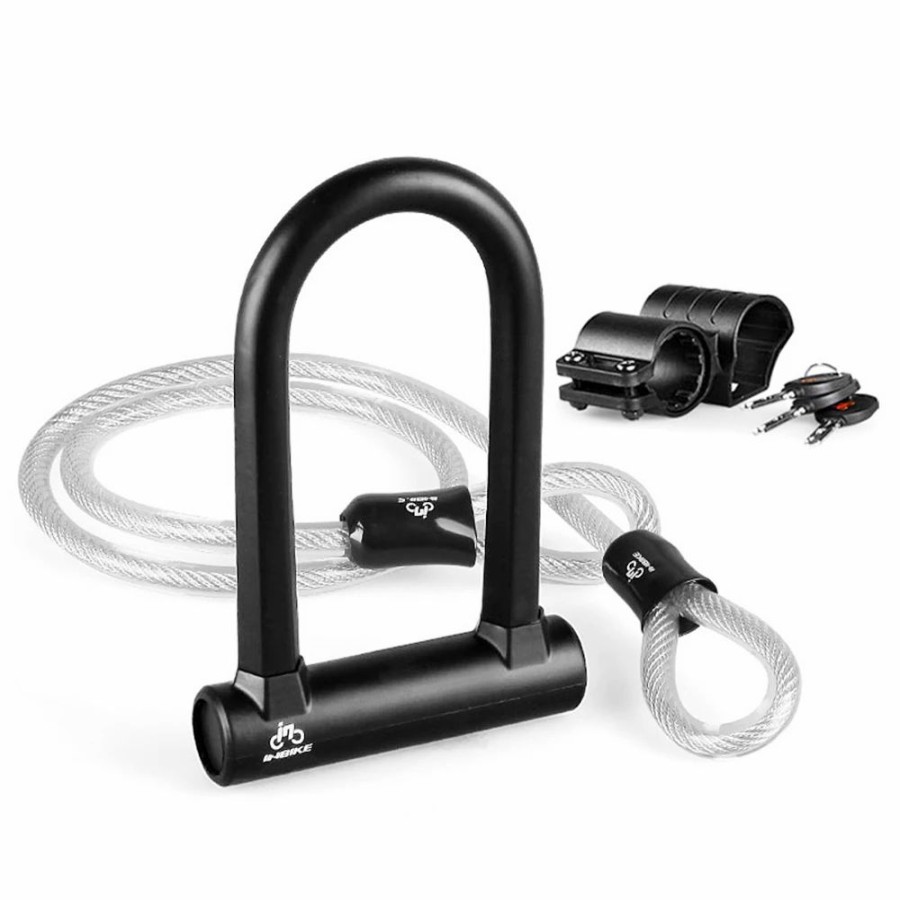 Cycling * | Inbike Ul319A Bike U Lock With Cable Anti Theft Bike Lock Heavy Duty Anti-Shear Lock And Mounting Bracket With Keys