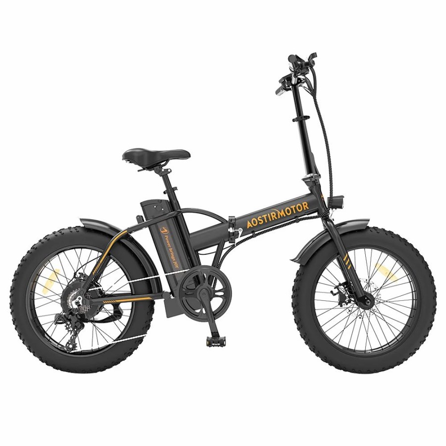 E-Bikes, Scooters & Wheels * | Aostirmotor A20 Folding Electric Bike 20*4.0 Fat Tire 36V 13Ah Battery 500W Motor 40Km/H Max Speed Black