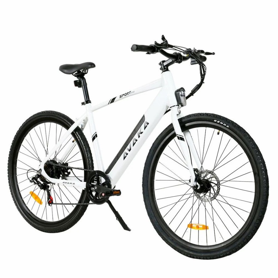 E-Bikes, Scooters & Wheels * | Avaka R3 Electric Bike 700C*40C Inches Wheel 36V 350W Motor 12.5Ah Battery 32Km/H Max Speed 70Km Range Shimano 7-Speed Gear 120Kg Load White