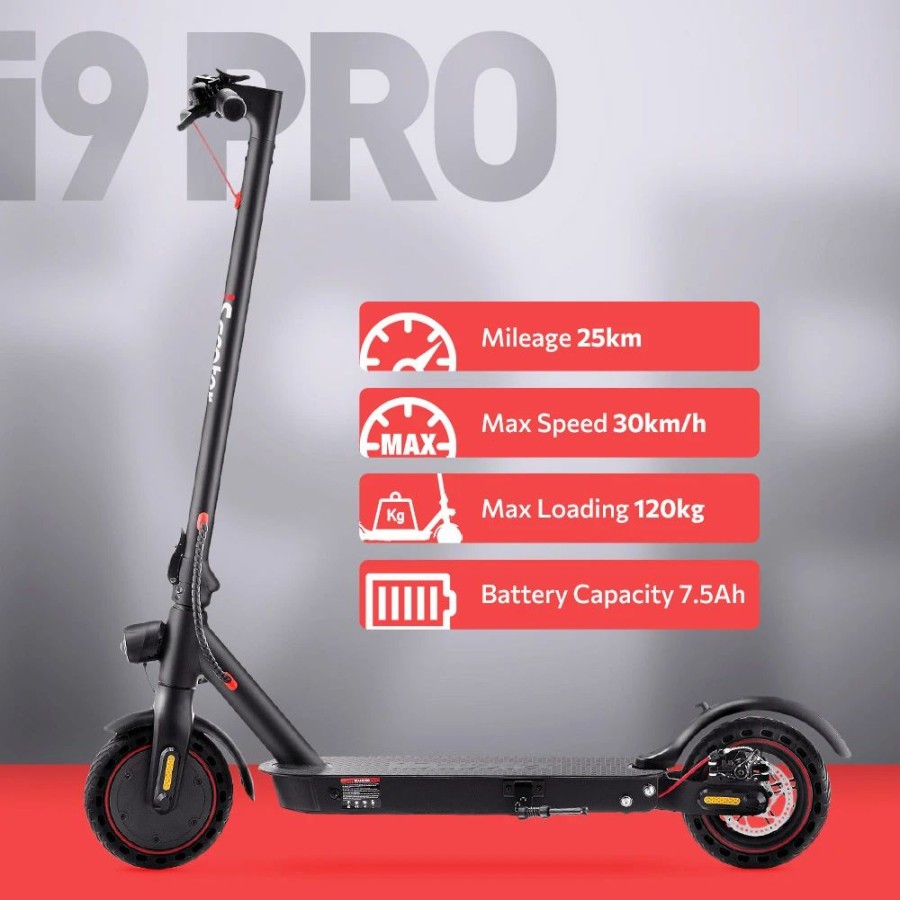 E-Bikes, Scooters & Wheels * | Iscooter I9 Pro Folding Electric Scooter 8.5 Inch Honeycomb Tire 350W Motor 7.5Ah Battery 30Km/H Max Speed Black