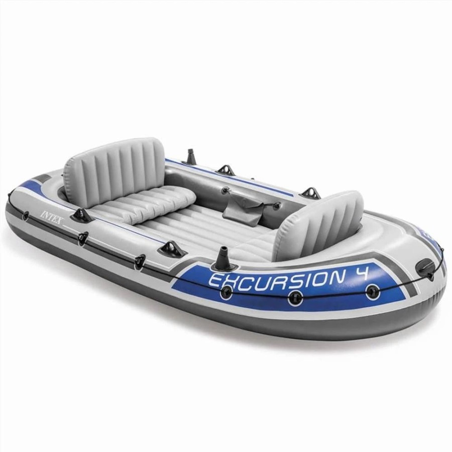 Exercise * | Intex Excursion 4 Set Inflatable Boat With Oars And Pump 68324Np