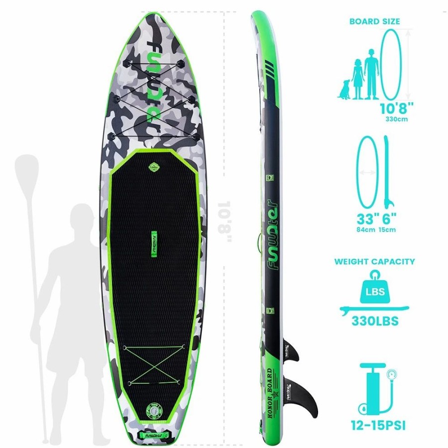 Exercise * | Funwater Supfw10A Honor Inflatable Stand Up Paddle Board 10.8" Long 33 Wide 6 Thick