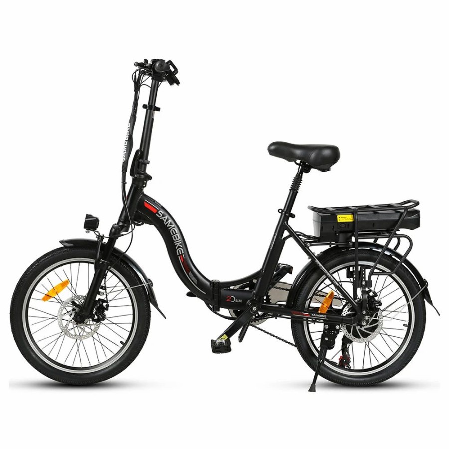 E-Bikes, Scooters & Wheels * | Samebike Jg20 Smart Folding Electric Moped Bike 350W Motor 10Ah Battery 32Km/H Max Speed 20 Inch Tire Black