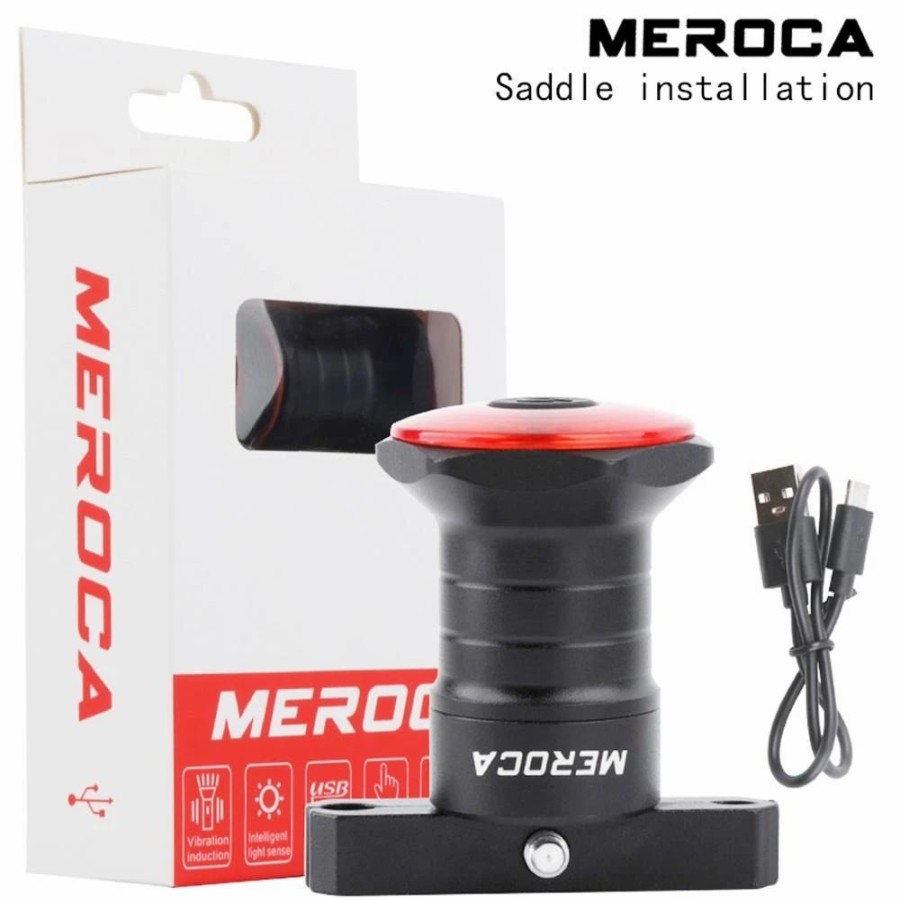 Cycling * | Meroca Wr15 Smart Bike Tail Light Brake Sensing Bicycle Rear Flashlight With 500Mah Battery 7 Light Modes For Saddle