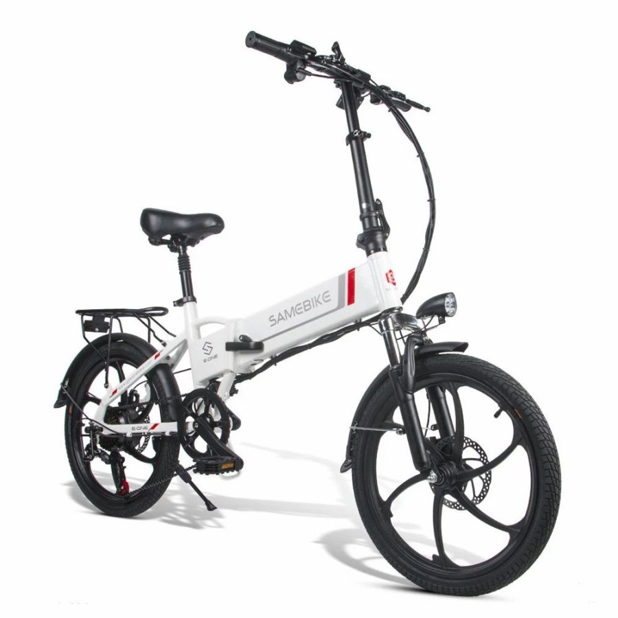 E-Bikes, Scooters & Wheels * | Samebike 20Lvxd30 Portable Folding Smart Electric Moped Bike 350W Motor 35Km/H Max Speed 20 Inch Tire White