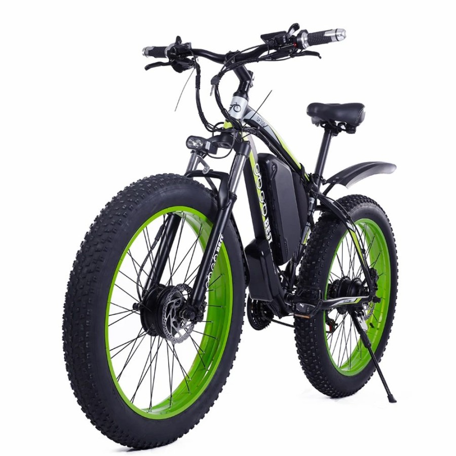 E-Bikes, Scooters & Wheels * | Gogobest Gf700 26*4.0 Inch Fat Tire Electric Mountain Bike 48V 17.5Ah Battery 2*500W Dual Motor Max Speed 50Km/H 70Km Power-Assisted Range Max Load 200Kg Ip54 Waterproof Hydraulic Disc Brake Mtb Bike 6061 Aluminum Alloy Frame Black Green