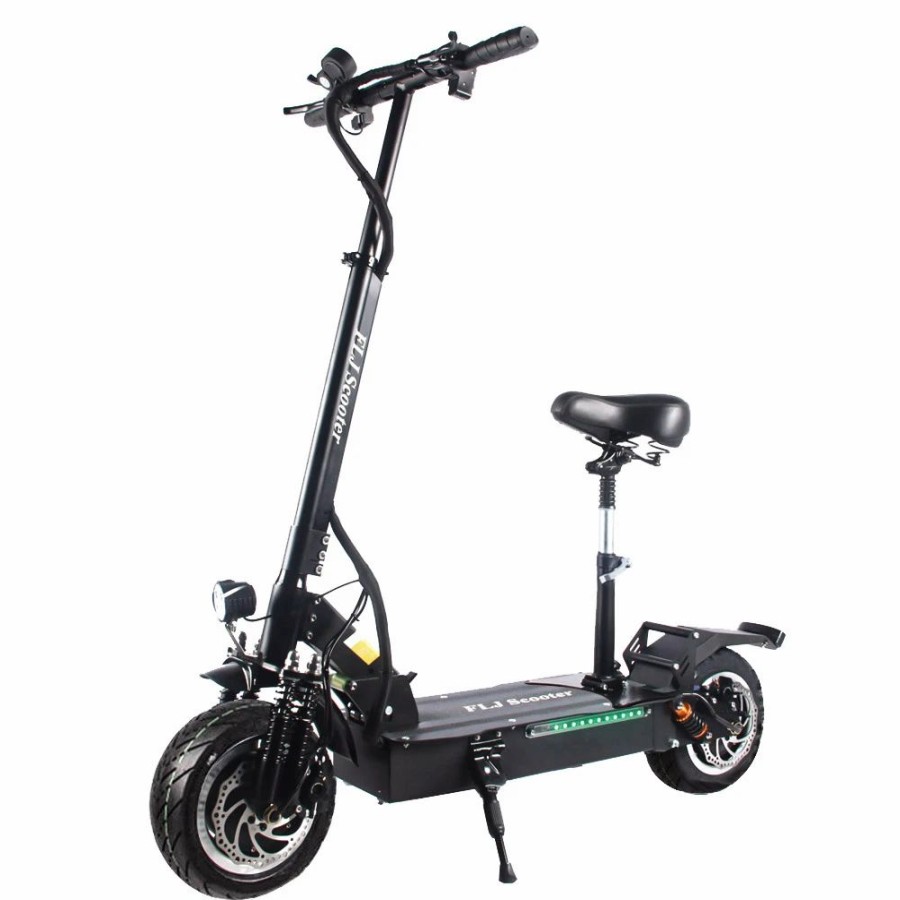 E-Bikes, Scooters & Wheels * | Flj Scooter Flj T113 11Inch 2*1600W Dual Motors Electric Scooter With 60V 35Ah Battery Big Power With Seat