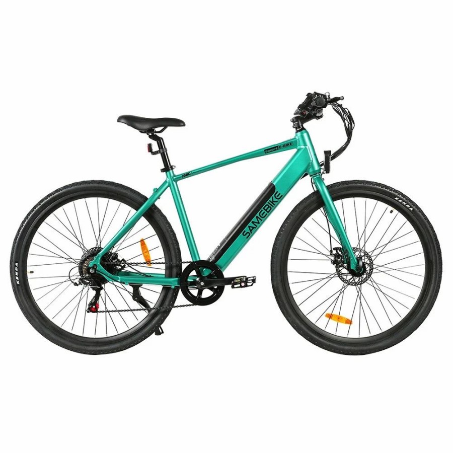 E-Bikes, Scooters & Wheels * | Samebike Xwp10 Electric Bike 700*45C Kenda Tires 350W Motor 32Km/H Max Speed 36V 10.4Ah Battery For 40-80Km Range Dual Disc Brakes Shimano 7-Speed Gear App Control Green