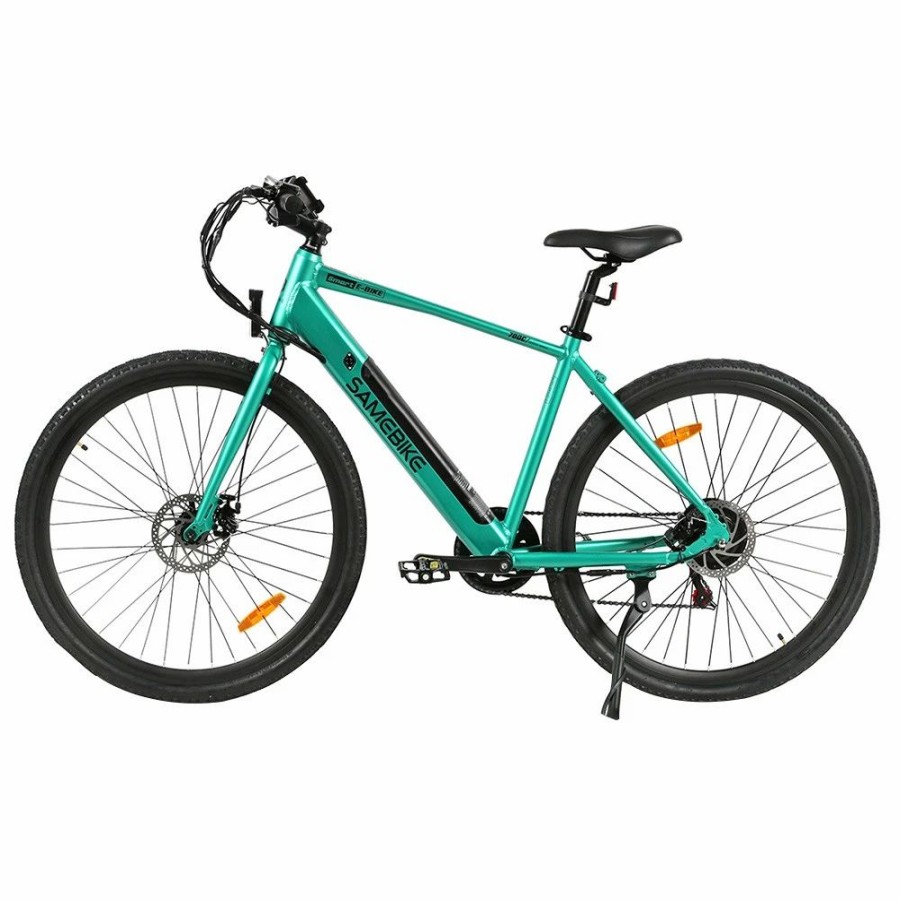 E-Bikes, Scooters & Wheels * | Samebike Xwp10 Electric Bike 700*45C Kenda Tires 350W Motor 32Km/H Max Speed 36V 10.4Ah Battery For 40-80Km Range Dual Disc Brakes Shimano 7-Speed Gear App Control Green