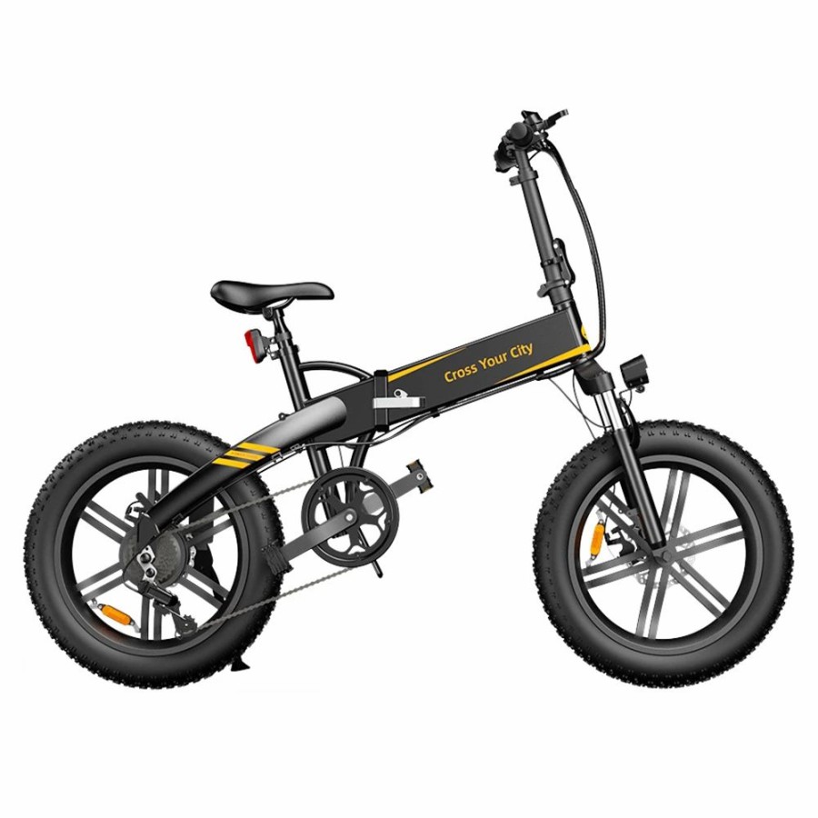 E-Bikes, Scooters & Wheels * | Ado A20F+ Off-Road Electric Folding Bike 20*4.0 Inch 250W Brushless Dc Motor Shimano 7-Speed Rear Derailleur 36V 10.4Ah Removable Battery 25Km/H Max Speed Pure Power Up To 50Km Range Aluminum Alloy Frame Black