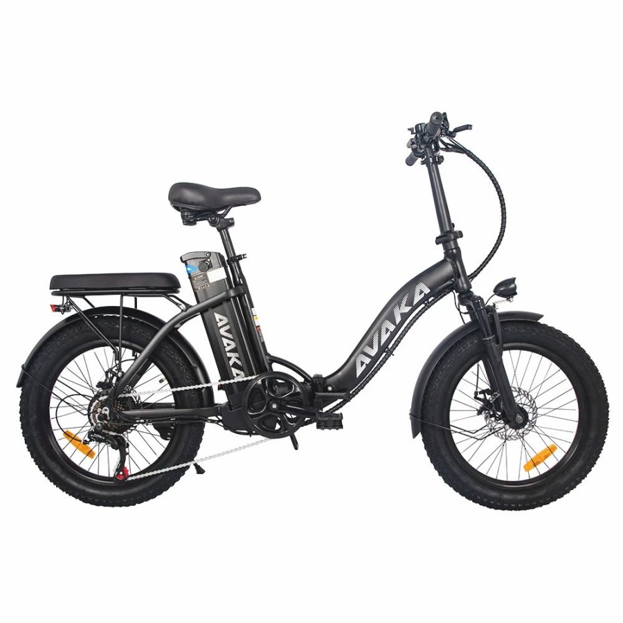 E-Bikes, Scooters & Wheels * | Avaka Bz20 Plus Electric Bike Foldable 20*3.0 Inch Fat Tires 500W Brushless Motor 25Km/H Max Speed 48V 15Ah Battery 100Km Range 120Kg Max Load Dual Disc Brake Shimano 7-Speed Gear Ip54 Waterproof Lcd Display- Ft Wheel Black