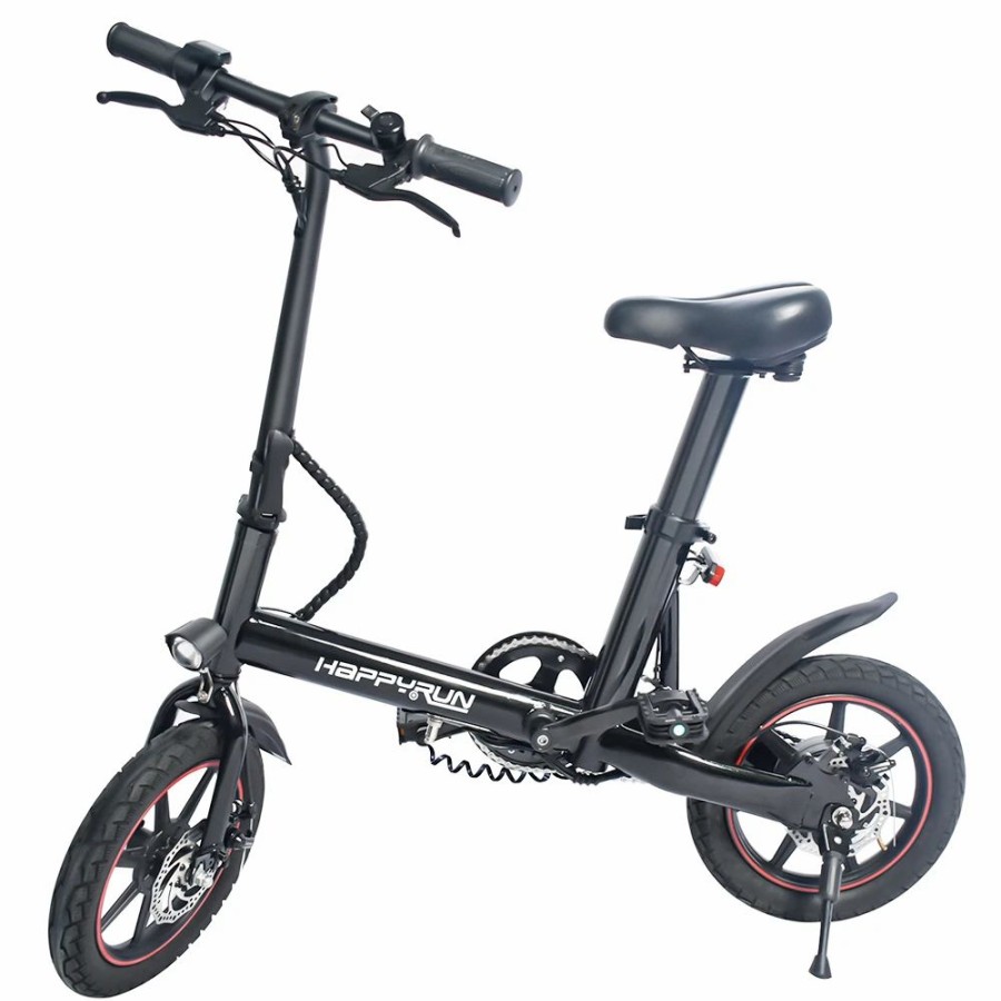 E-Bikes, Scooters & Wheels * | Happyrun Hr-X40 Lightweight Electric Bike 350W Motor 36V 6Ah Battery 14" Road Tires 25Km Range 25Km/H Max Speed Black