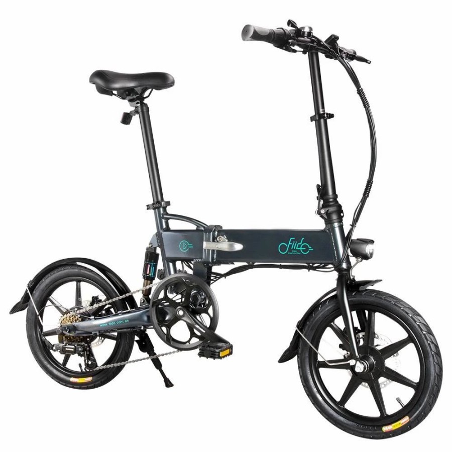 E-Bikes, Scooters & Wheels * | Fiido D2S Folding Moped Electric Bike Gear Shifting Version City Bike Commuter Bike 16-Inch Tires 250W Motor Max 25Km/H Shimano 6 Speeds Shift 7.8Ah Battery Dark Gray