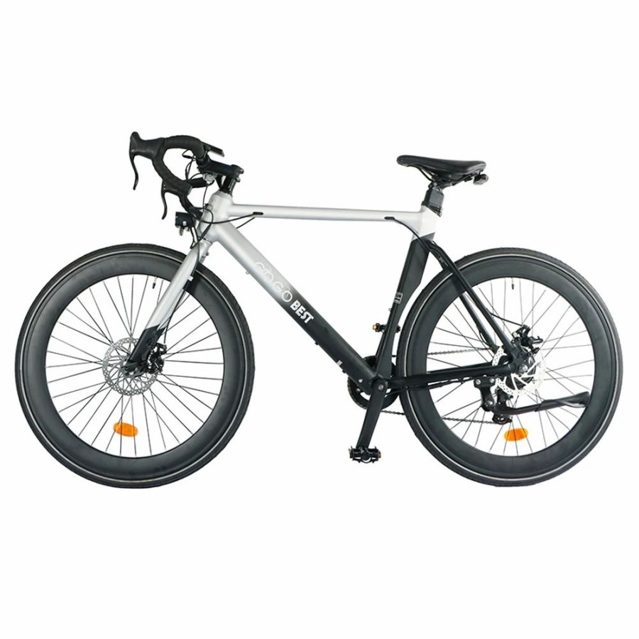 E-Bikes, Scooters & Wheels * | Gogobest R2 Electric City Road Bike 700C*32C Tires 36V 250W Motor 32Km/H Max Speed 36V 9.6Ah Battery For 60-80Km Range 100Kg Load Shimano 7-Speed Gears Silver