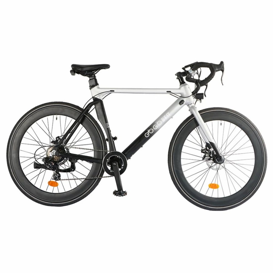 E-Bikes, Scooters & Wheels * | Gogobest R2 Electric City Road Bike 700C*32C Tires 36V 250W Motor 32Km/H Max Speed 36V 9.6Ah Battery For 60-80Km Range 100Kg Load Shimano 7-Speed Gears Silver