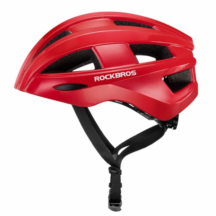 Cycling * | Rockbros Bicycle Helmet With Integrated Taillight Mtb Road Cycling Helmet Red