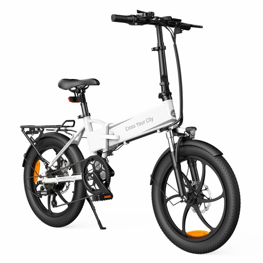 E-Bikes, Scooters & Wheels * | Ado A20 Xe 250W Electric Bike Folding Frame 7-Speed Gears Removable 10.4 Ah Lithium-Ion Battery E-Bike White