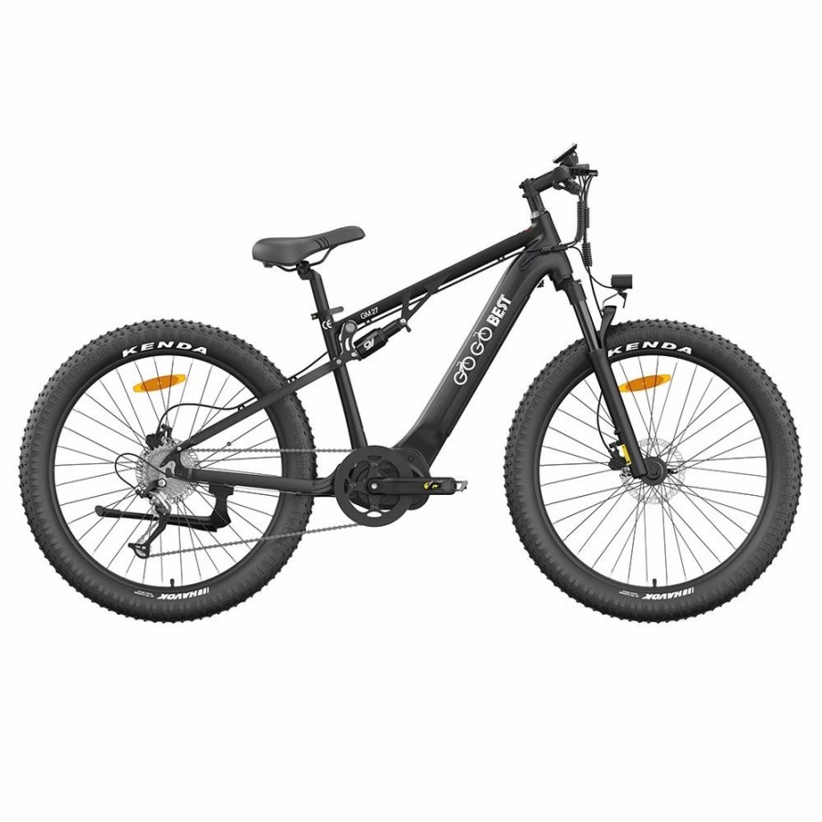 E-Bikes, Scooters & Wheels * | Gogobest Gm27 Electric Bike 27.5*3.0 Inch Fat Tires 48V 350W Mid Motor 25Km/H Max Speed 10Ah Battery 50Km Max Range Dual Hydraulic Disc Brake Black