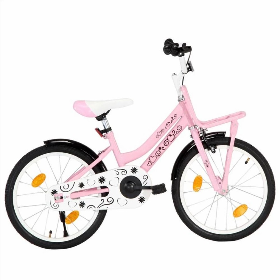 E-Bikes, Scooters & Wheels * | Kids Bike With Front Carrier 18 Inch Pink And Black