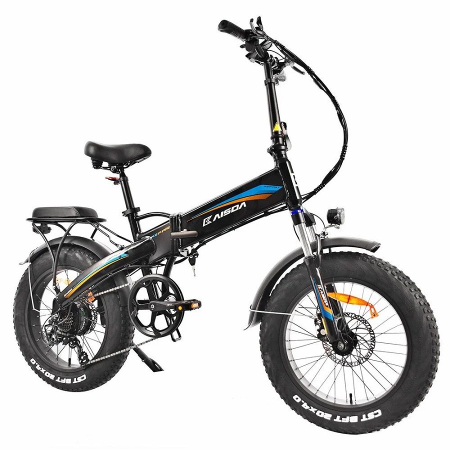 E-Bikes, Scooters & Wheels * | Kaisda K2P Pro Folding Electric Moped Bike 20*4.0 Inch Fat Tire Bafang 750W Motor 48V 15Ah Battery 25Km/H Speed Shimano 7 Speed 130Kg Max Load Orange Blue