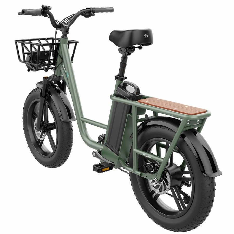 E-Bikes, Scooters & Wheels * | Fiido T1 Cargo Electric Bike 20*4.0 Inch Fat Tires 750W Power 50Km/H Max Speed 48V 20Ah Lithium Battery 150Km Range Shock Absorber Green