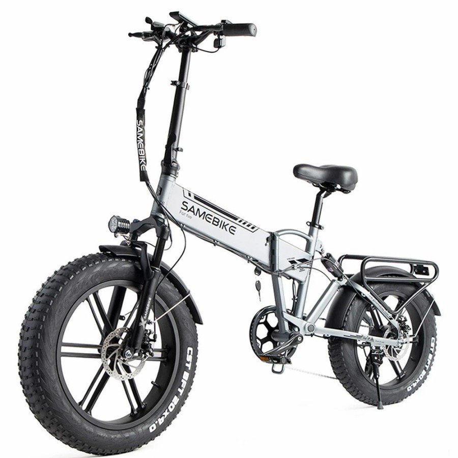 E-Bikes, Scooters & Wheels * | Samebike Xwlx09 20 Inches Fat Tire Ebike 500W All Terrain Ebike 25-35Km/H Max Speed 80-90Km Max Mileage Silver