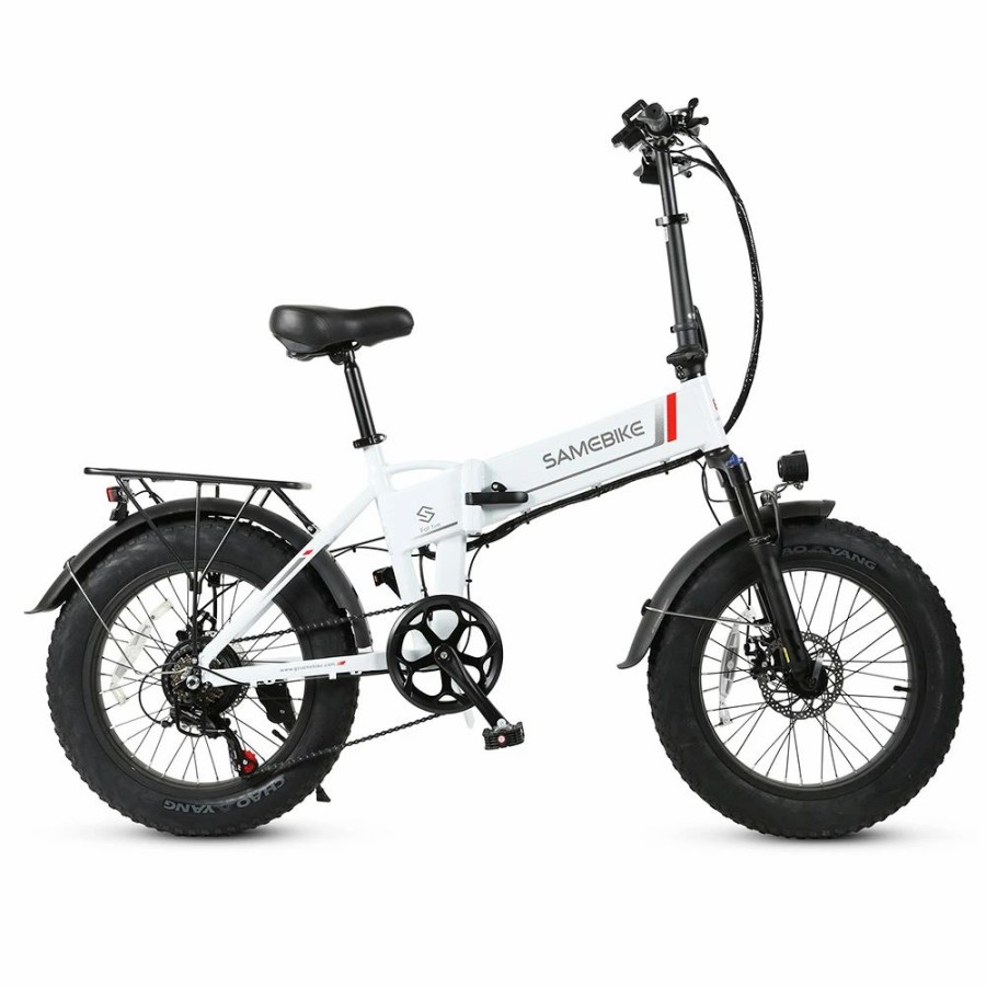 E-Bikes, Scooters & Wheels * | Samebike Lotdm200-Ft Folding Electric Moped Bike 350W Motor 10Ah Battery Max 30Km/H 20 Inch Tire White