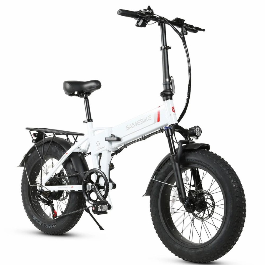 E-Bikes, Scooters & Wheels * | Samebike Lotdm200-Ft Folding Electric Moped Bike 350W Motor 10Ah Battery Max 30Km/H 20 Inch Tire White