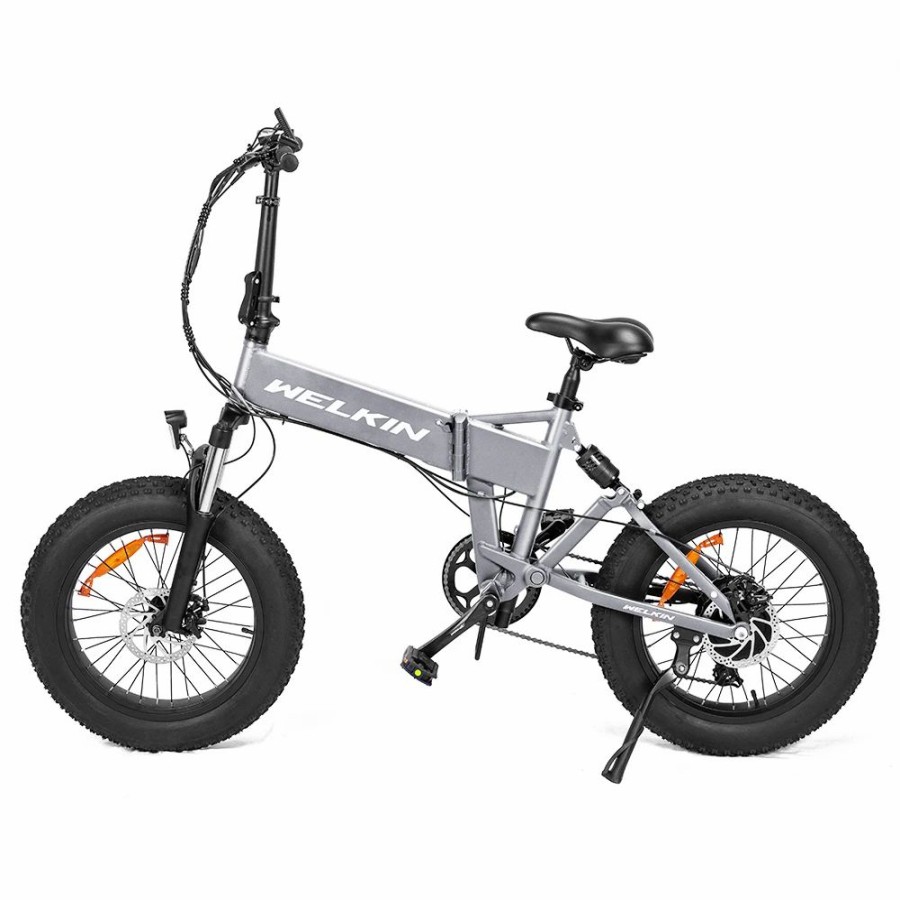 E-Bikes, Scooters & Wheels * | Welkin Wkes001 Electric Bicycle Snow Bike 500W Brushless Motor 48V 10.4Ah Battery 20" Tires Shimano 7 Speed Silver