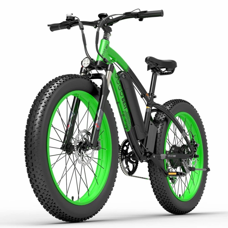 E-Bikes, Scooters & Wheels * | Gogobest Gf600 Electric Bike 48V 13Ah Battery 1000W Motor 26 4.0 Inch Fat Tire Aluminum Alloy Frame Shimano 7-Speed Shift Max Speed 40Km/H 110Km Power-Assisted Mileage Range Lcd Display Ip54 Waterproof Black Green