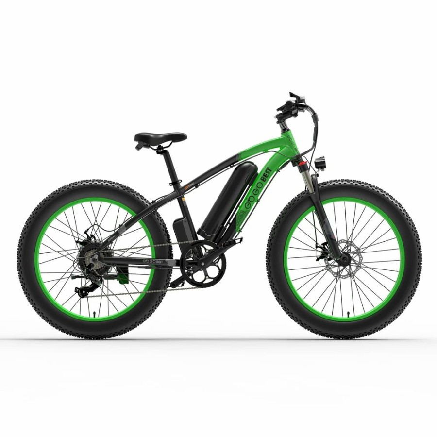 E-Bikes, Scooters & Wheels * | Gogobest Gf600 Electric Bike 48V 13Ah Battery 1000W Motor 26 4.0 Inch Fat Tire Aluminum Alloy Frame Shimano 7-Speed Shift Max Speed 40Km/H 110Km Power-Assisted Mileage Range Lcd Display Ip54 Waterproof Black Green