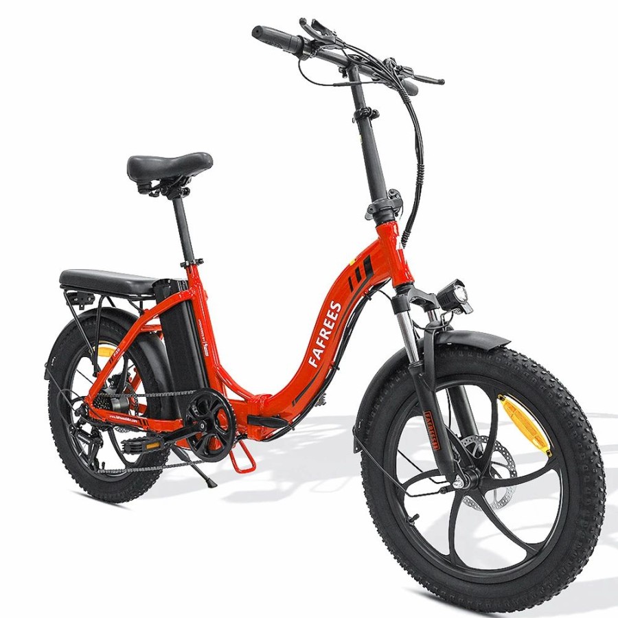 E-Bikes, Scooters & Wheels * | Fafrees F20 Electric Bike 20 Inch Folding Frame E-Bike 7-Speed Gears With Removable 15Ah Lithium Battery Red